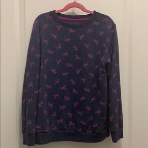 Cat & Jack blue sweater with pink horses